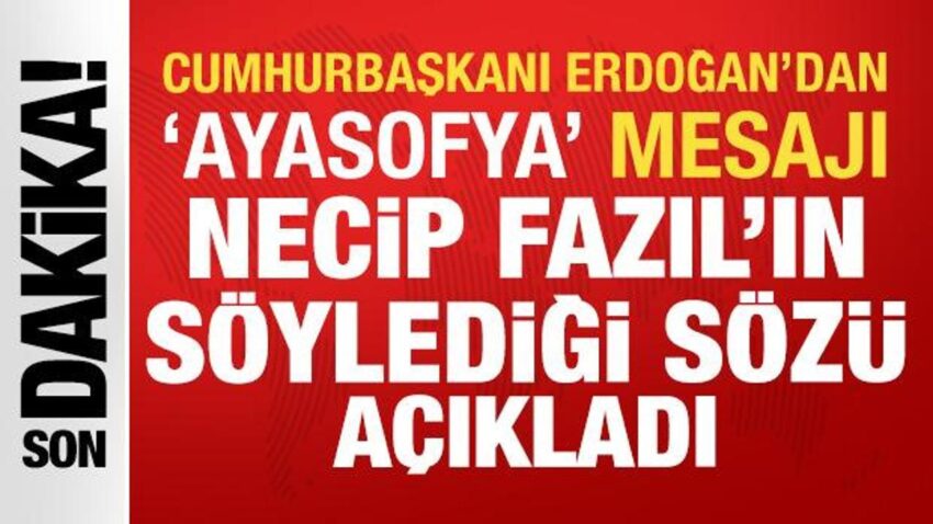 Cumhurbaskani erdogan ayasofyayi yeniden ibadete acmak bize nasip oldu aYM1nwdn
